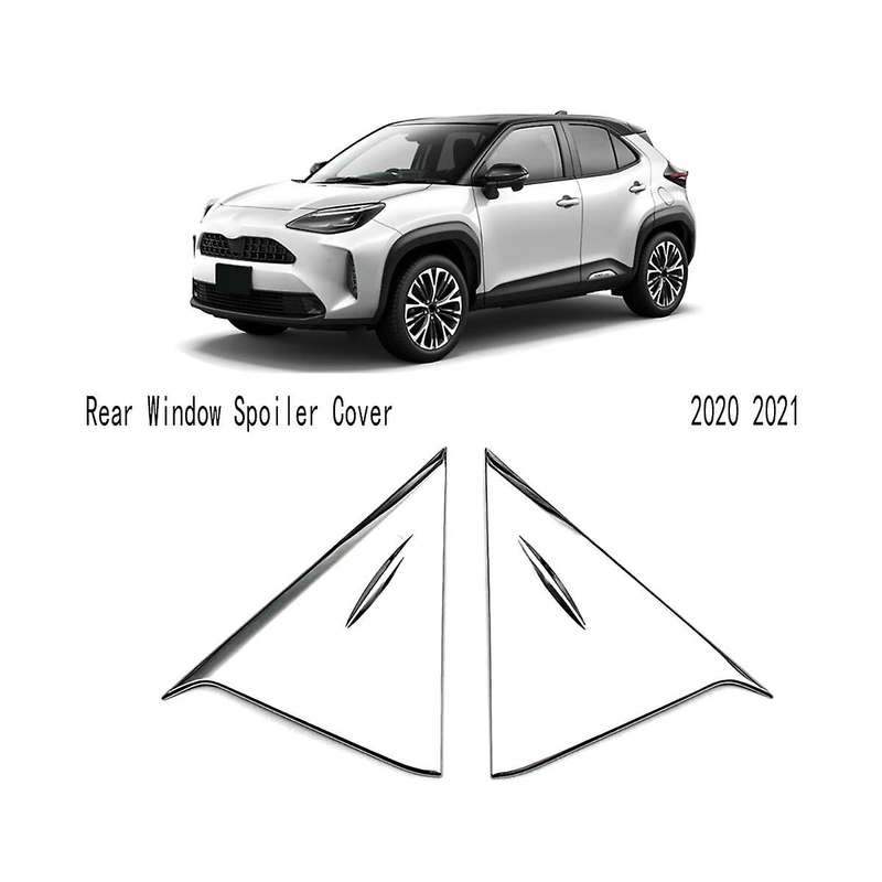 for Yaris 2020 2021 Rear Window Spoiler Cover Side Triangle Pillar Posts Molding Garnish Bezel