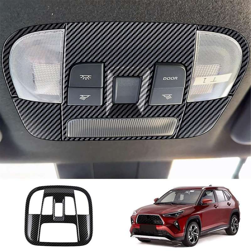 for YARIS 2023 Southeast Asia Version ABS Carbon Fiber Car Roof Reading Light Frame Interior Cover T