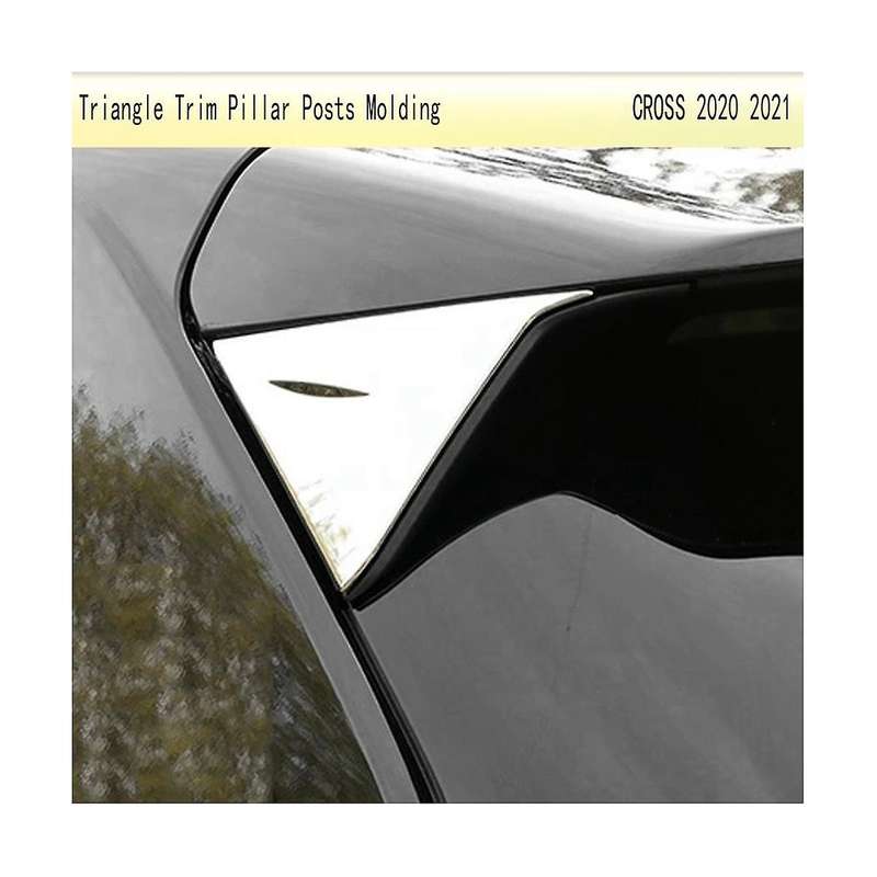 for Yaris 2020 2021 Rear Window Spoiler Cover Side Triangle Trim Pillar Posts Molding Garnish Bezel