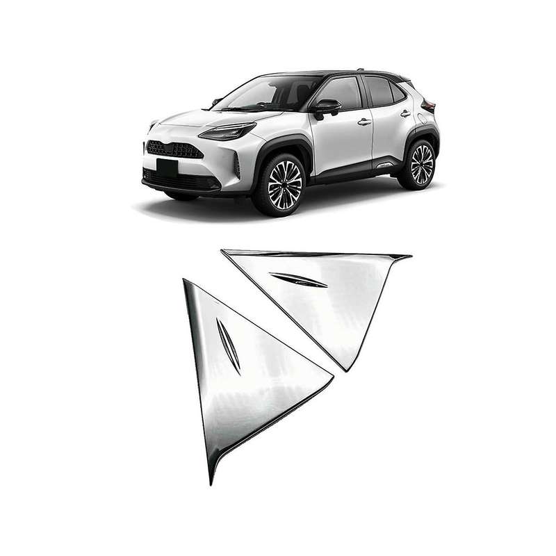 for Yaris 2020 2021 Rear Window Spoiler Cover Side Triangle Trim Pillar Posts Molding Garnish Bezel