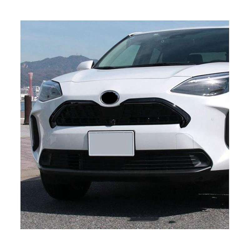 for Yaris 2020 2021 Car Front Hood Grill Lip Molding Cover Trim Grille Bar Garnish Mesh Styling