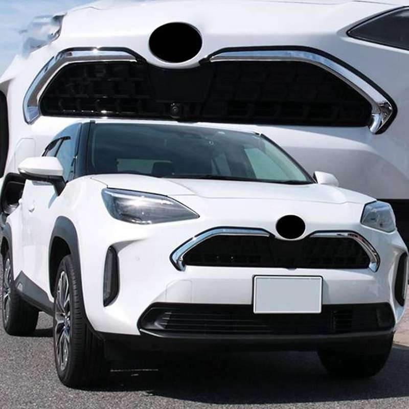 for Yaris 2020-2022 Front Hood Lip Molding Cover Trim Grille Bar Garnish Mesh Styling Chrome