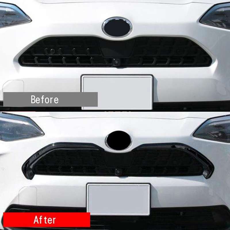for Yaris 2020-2022 Front Hood Lip Molding Cover Trim Grille Bar Garnish Mesh Styling Chrome