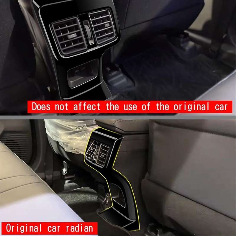 for Yaris 2023 Southeast Asia Version Car Rear A/c Air Outlet Vent Cover Frame Sticker Gloss Black