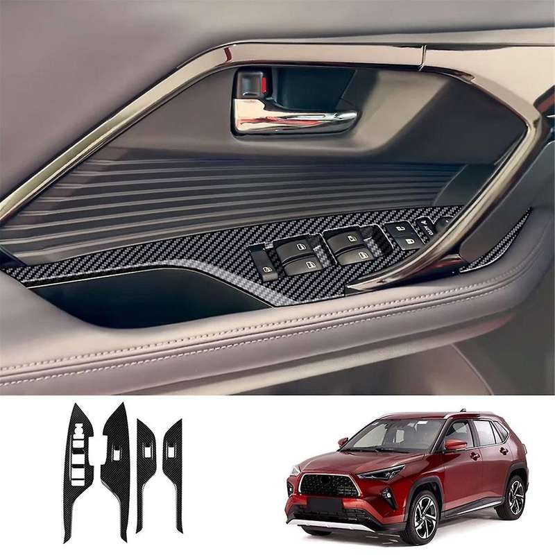 for Yaris 2023 Southeast Asia Version Lhd Car Window Glass Lift Switch Panel Cover Trim Frame Sticke