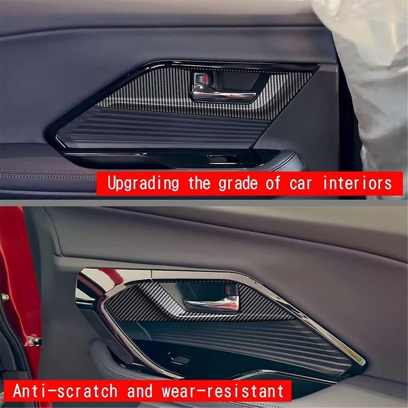 for Yaris 2023 Southeast Asia Version Lhd Car Inner Door Handle Bowl Panel Cover Trim Sticker Carbon