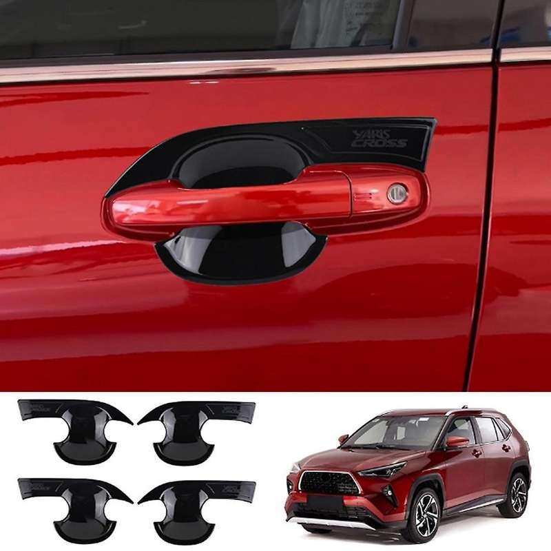 for Yaris 2023 Southeast Asia Version Gloss Black Car Exterior Door Handle Bowl Cover Trim Sticker