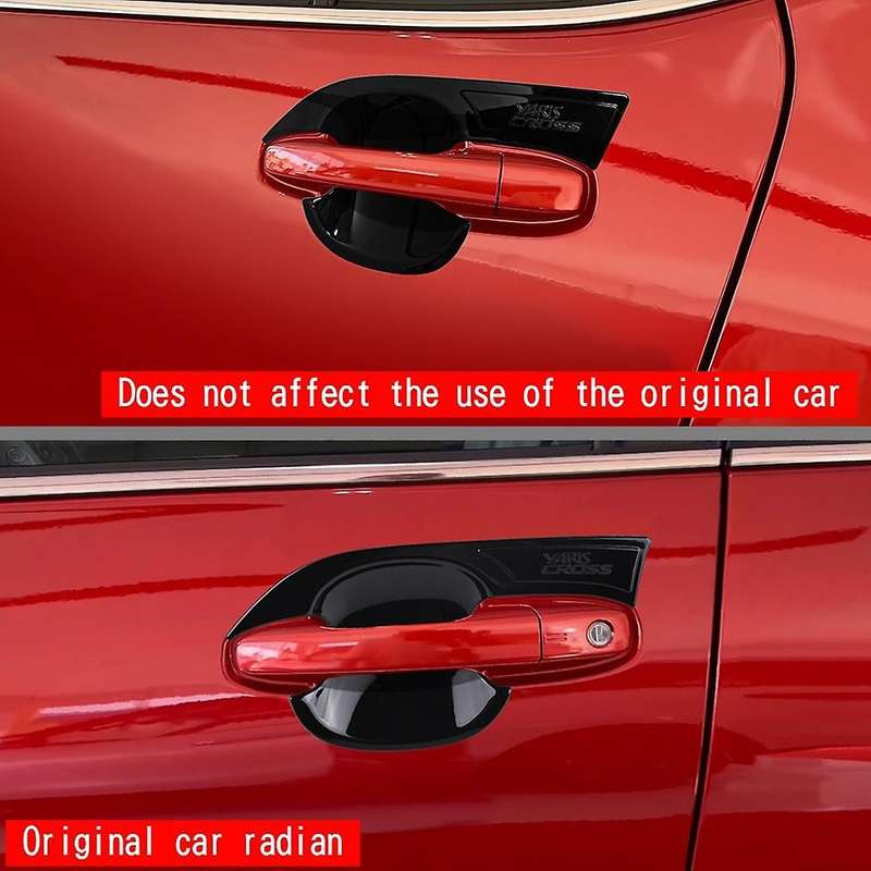 for Yaris 2023 Southeast Asia Version Gloss Black Car Exterior Door Handle Bowl Cover Trim Sticker