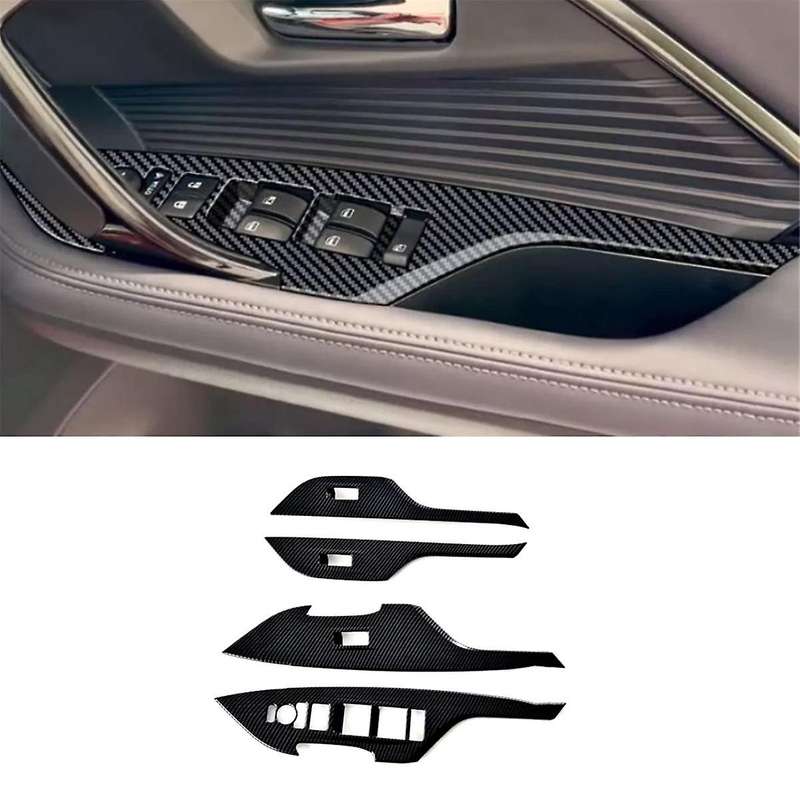 for Yaris 2024 RHD Carbon Fiber Window Lift Switch Cover Trim Interior Accessories