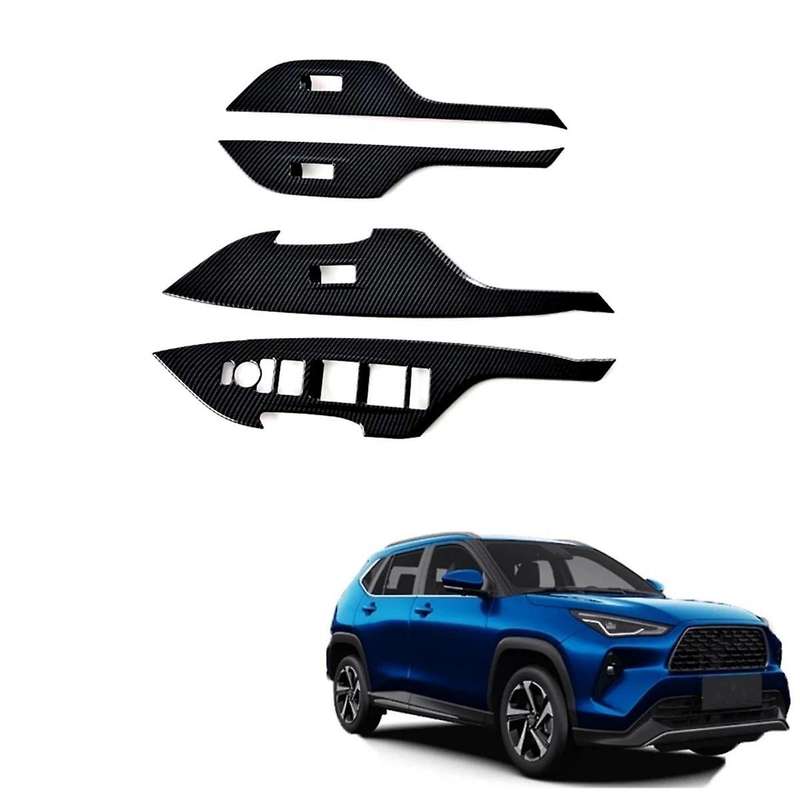 for Yaris 2024 RHD Carbon Fiber Window Lift Switch Cover Trim Interior Accessories