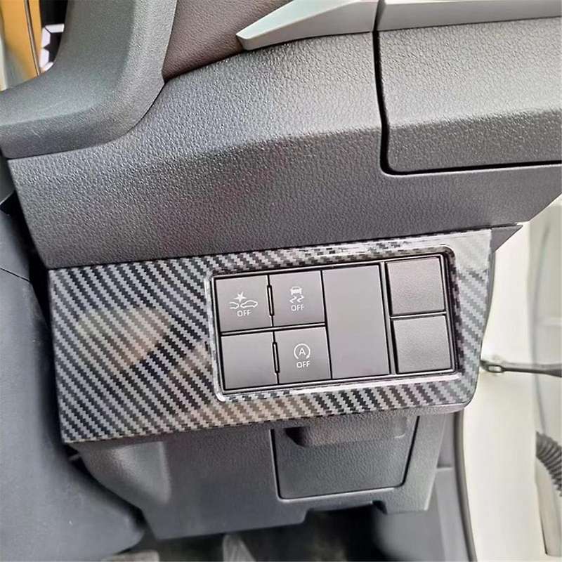 for Yaris Ativ/Vios 2023 2024 RHD Car Headlight Control Switch Cover Trim Accessories ABS Carbon Fib