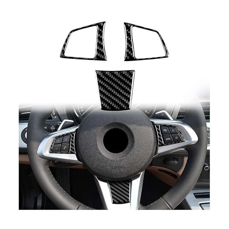for Z4 E89 2009-2016 Carbon Fiber Car Steering Wheel Button Cover Trim Decoration Sticker Accessori