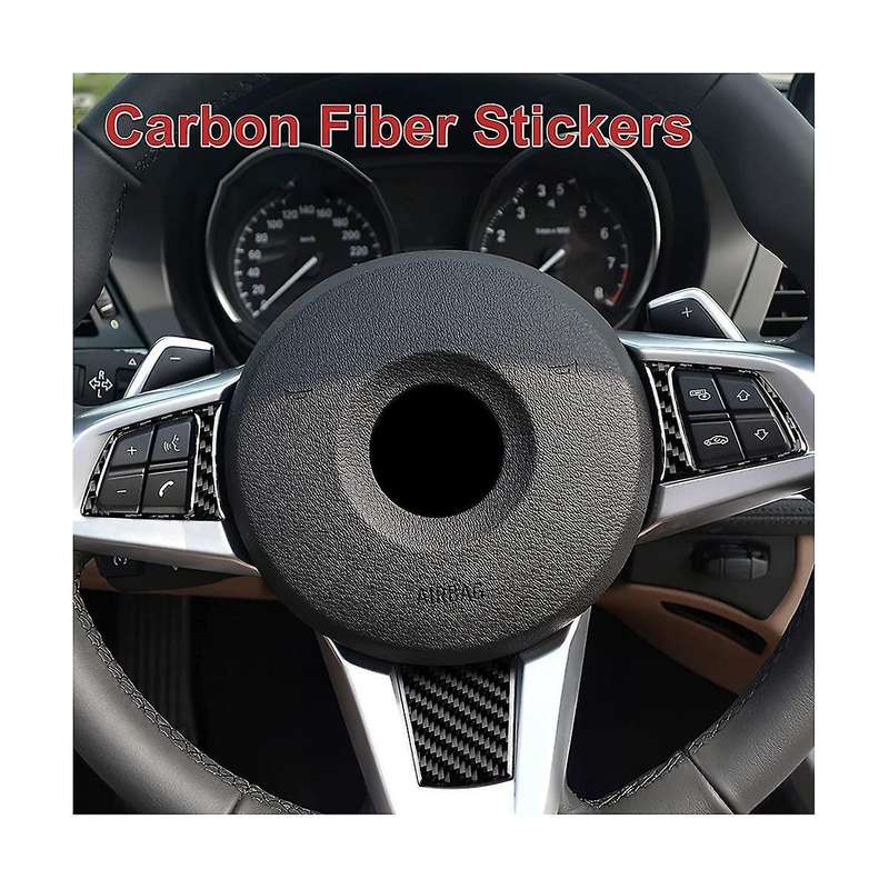 for Z4 E89 2009-2016 Carbon Fiber Car Steering Wheel Button Cover Trim Decoration Sticker Accessori