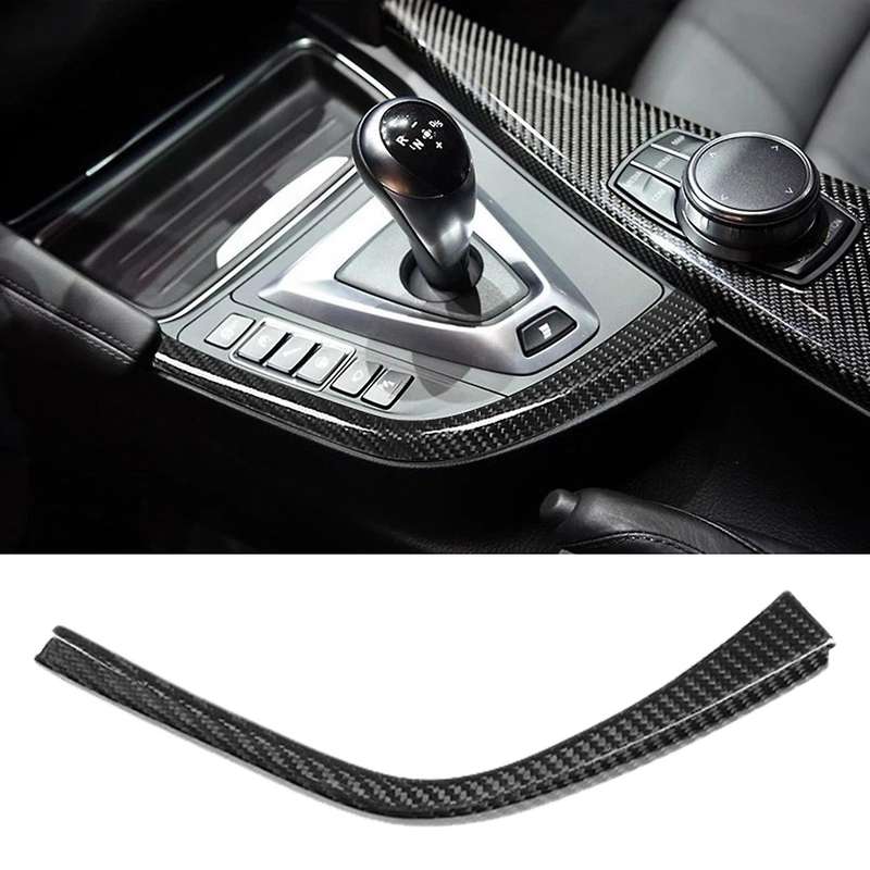 ForBMW F80 F82 F83 M3 2014-2018 Carbon Fiber Gear Shift Panel Handbrake Knob Cover L-Shaped Belt Tri