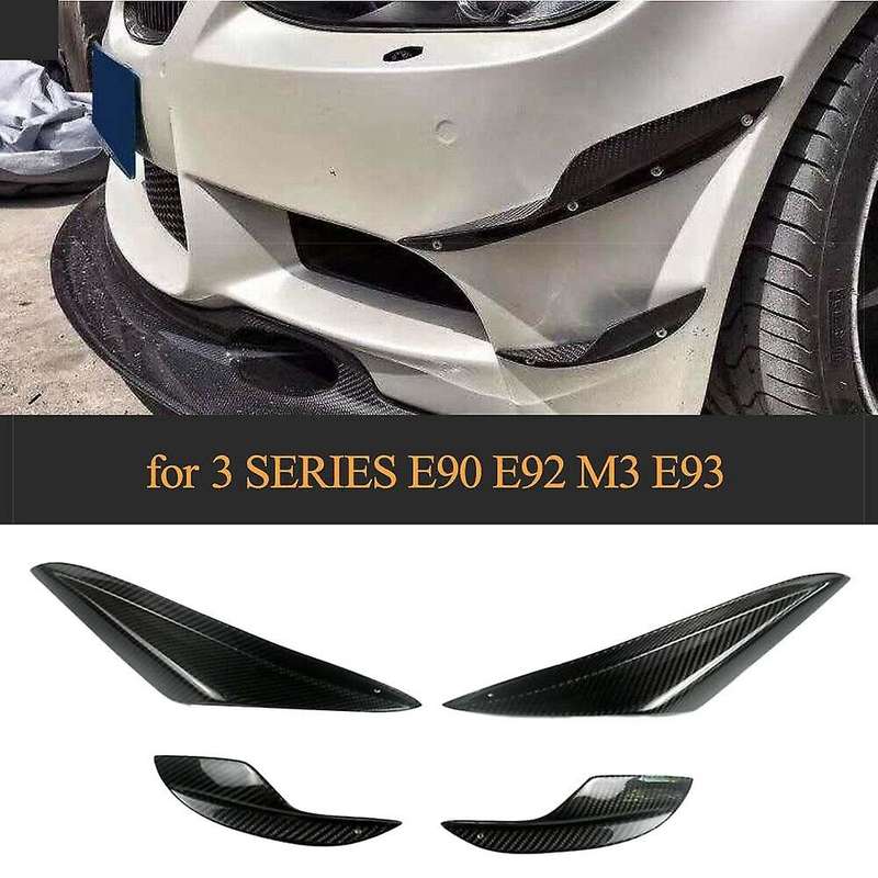 ForBMW E90 E92 E93 M3 2005-2012 Carbon Fiber Front Bumper Splitters Spoiler Canard Fins Trim 4Pcs/Se