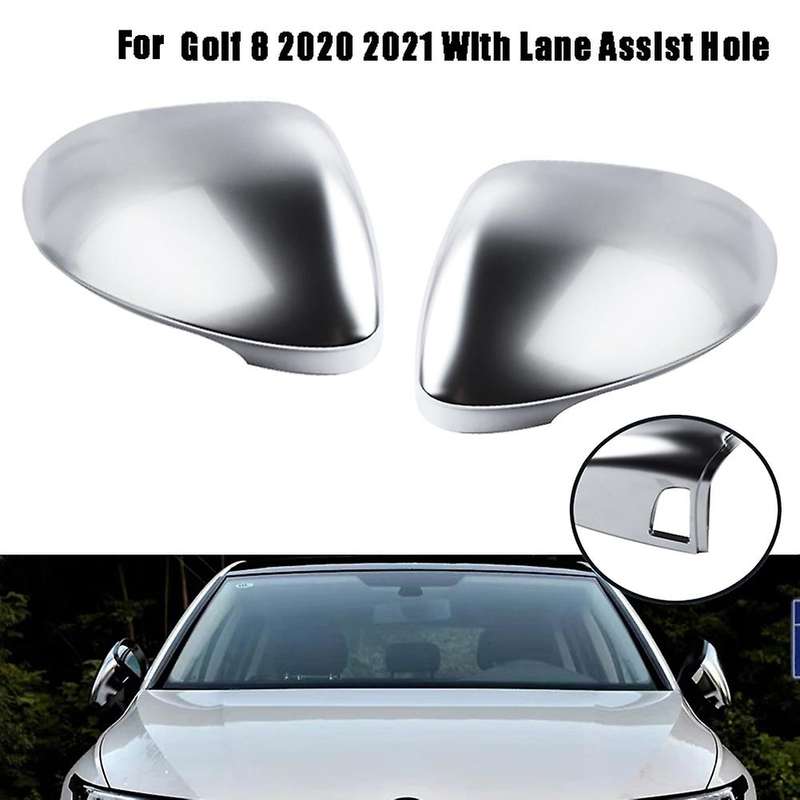 for Golf 8 2020 2021 Car Side Rearview Mirror Cover with Assist Hole Wing Mirror Shell