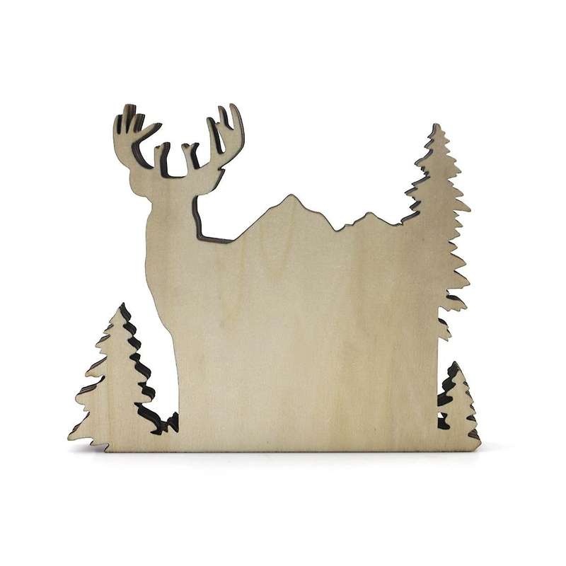 Forest Wood Carving Christmas Table Decorations Wooden Christmas Table Decors for Christmas Gift Roo