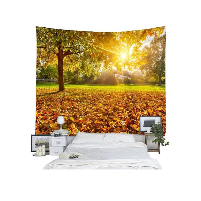 Forest Tapestry Sun Rays Through Trees Countryside Scenic Wall Hanging for Bedroom Living Room Dorm