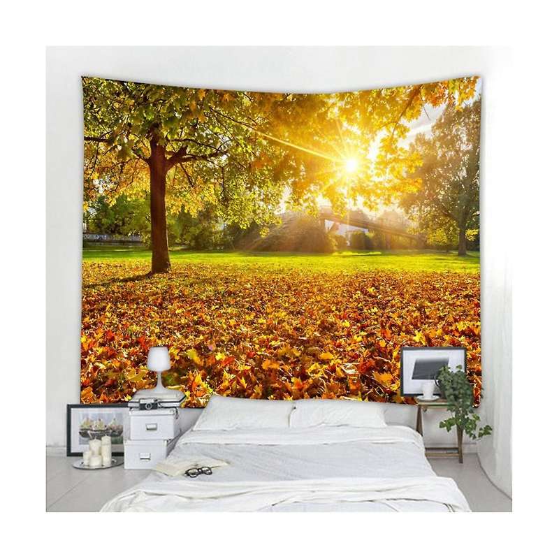 Forest Tapestry Sun Rays Through Trees Countryside Scenic Wall Hanging for Bedroom Living Room Dorm