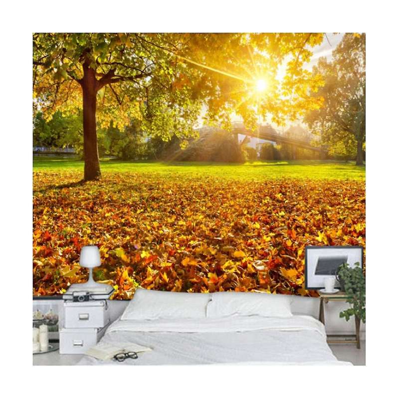 Forest Tapestry Sun Rays Through Trees Countryside Scenic Wall Hanging for Bedroom Living Room Dorm