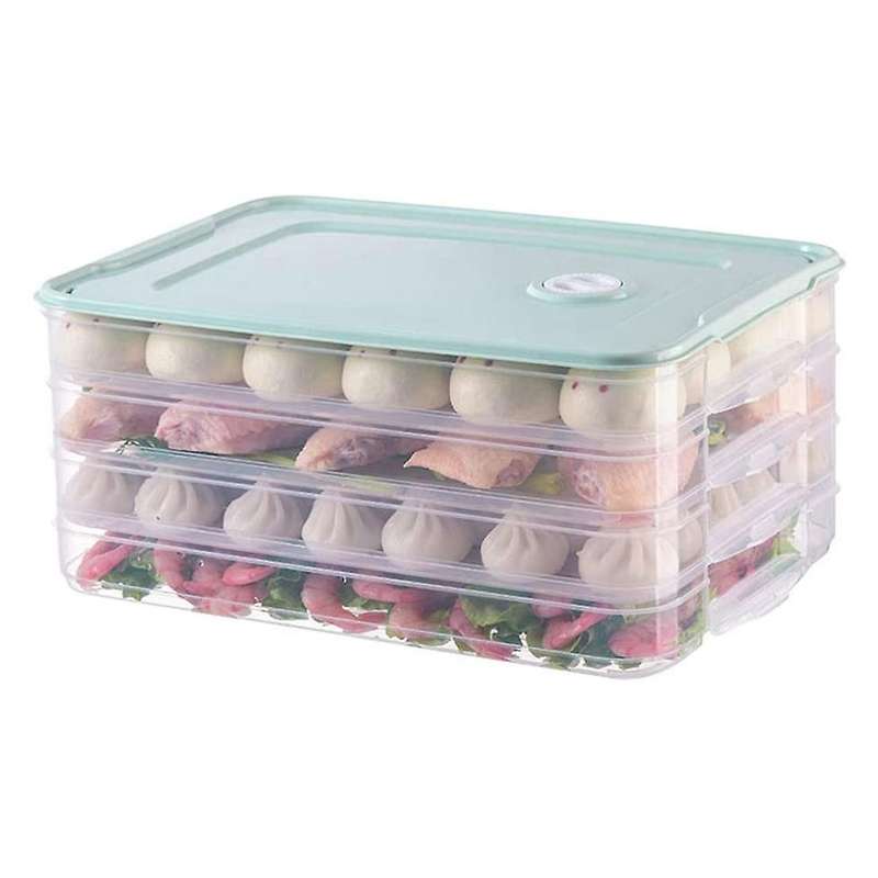 Four Layer Dumpling Boxes Storage Tray Food Container Box to Keep Freeze Dumpling Storage Plastic B