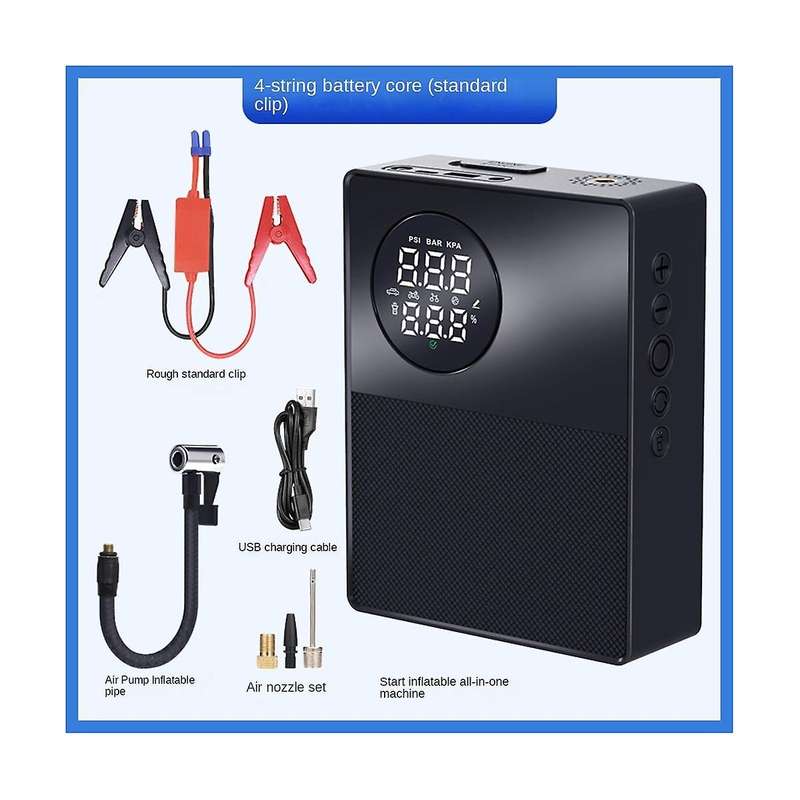 Four Strings 2 In 1 Portable Inflatable Pump Car Emergency Power Inflatable Pump One Machine Auto S