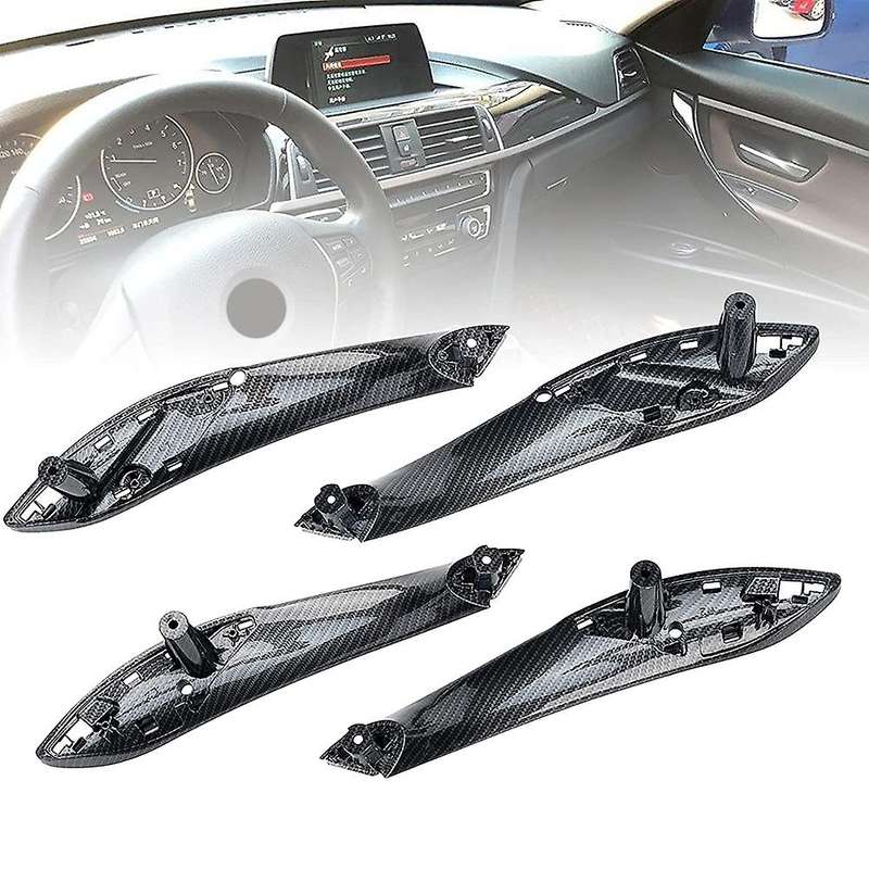 Four Doors Carbon Fiber Car Interior Inner Door Pull Handle Cover Kit for 3 4 Series F30/F31/F34 F32