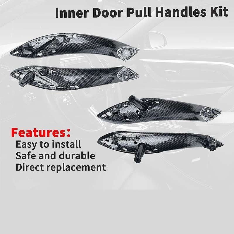 Four Doors Carbon Fiber Car Interior Inner Door Pull Handle Cover Kit for 3 4 Series F30/F31/F34 F32