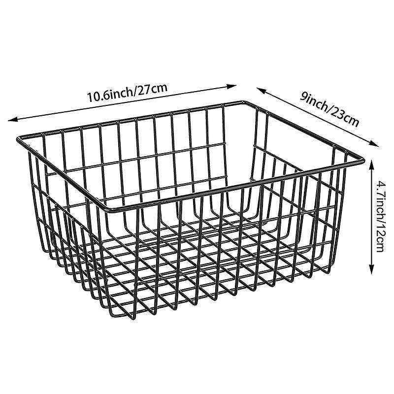 Freezer Refrigerator Wire Storage Baskets,4 Pack Metal Baskets Food Storage Organizer Bin with -in