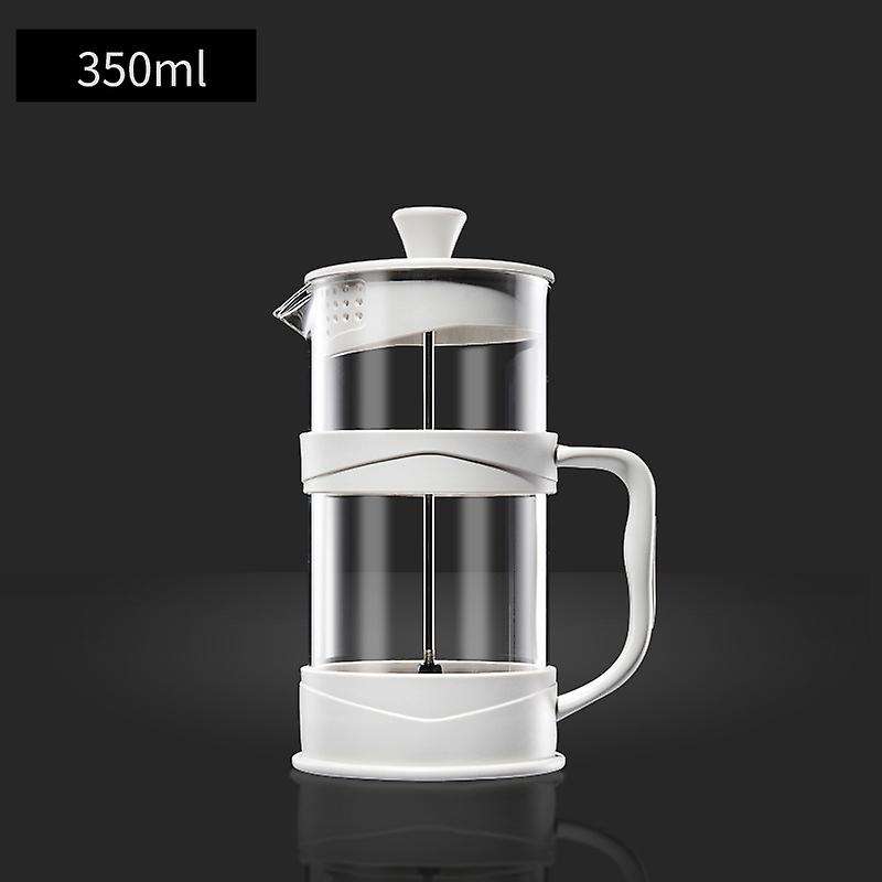 French Press Coffee Maker 12 Oz, White Coffee Presses Tea Makers with Borosilicate Glass Cold and Ho