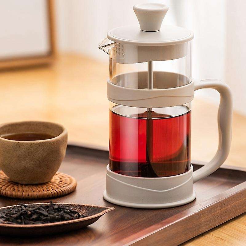French Press Coffee Maker 12 Oz, White Coffee Presses Tea Makers with Borosilicate Glass Cold and Ho