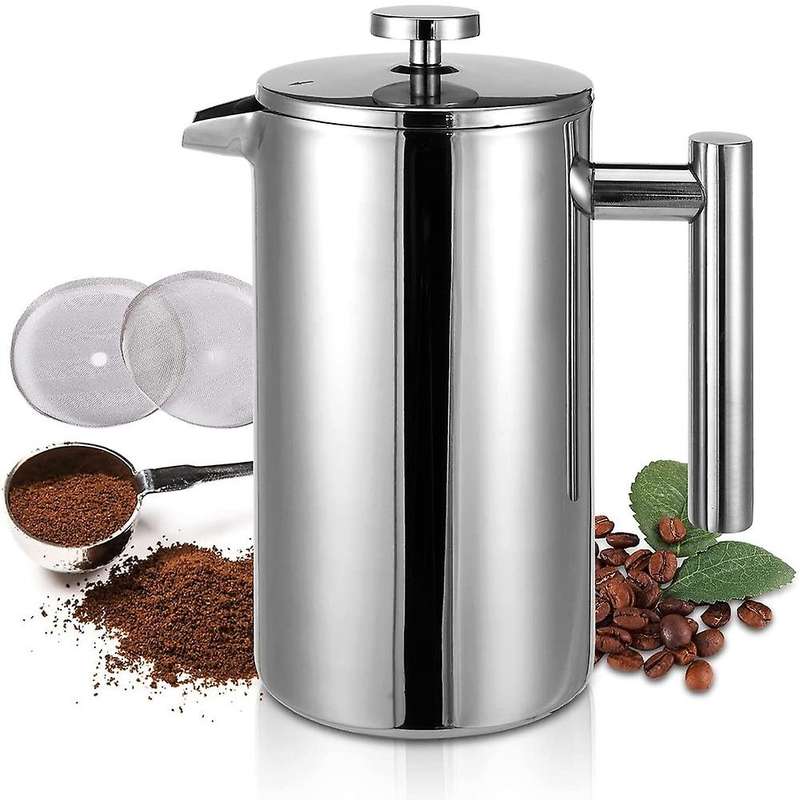 French Presses,French Press Coffee Maker Upgrade Rust-Free Stainless Steel Triple Filters Insulated