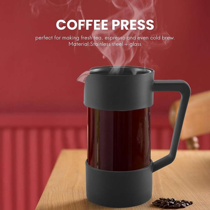 French Press Coffee & Tea Maker, Borosilicate Glass Coffee Press