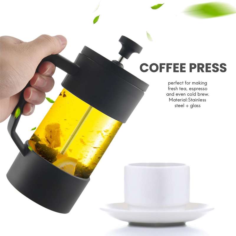 French Press Coffee & Tea Maker, Borosilicate Glass Coffee Press