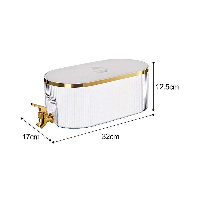 Fridge Drink Dispenser with Gold Spigot,square Plastic Drink Container Lemonade Milk Fruit Tea Disp