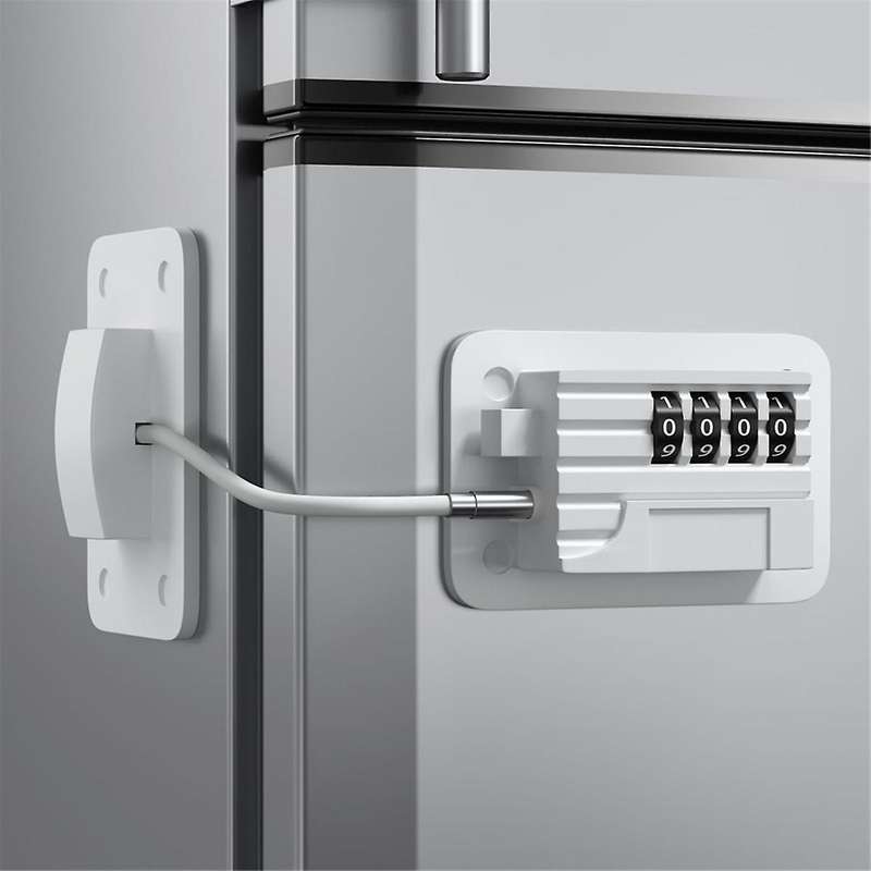 Fridge Lock 4-Digit Combination Lock for Refrigerators, Freezers and Cabinets, No-Drill Installation