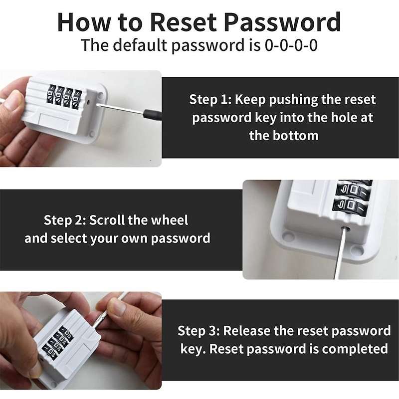 Fridge Lock 4-Digit Combination Lock for Refrigerators, Freezers and Cabinets, No-Drill Installation