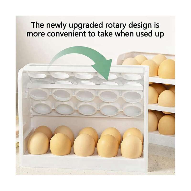 Fridge Egg Holder for Refrigerator Door, 3-layer Flip Fridge Egg Tray Container, Egg Container For