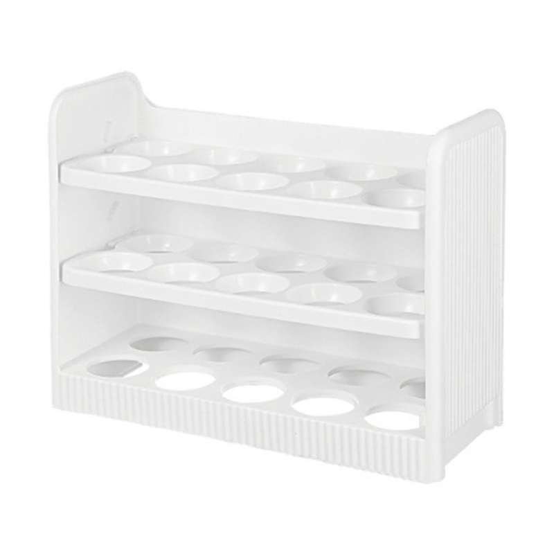 Fridge Egg Holder for Refrigerator Door, 3-layer Flip Fridge Egg Tray Container, Egg Container For
