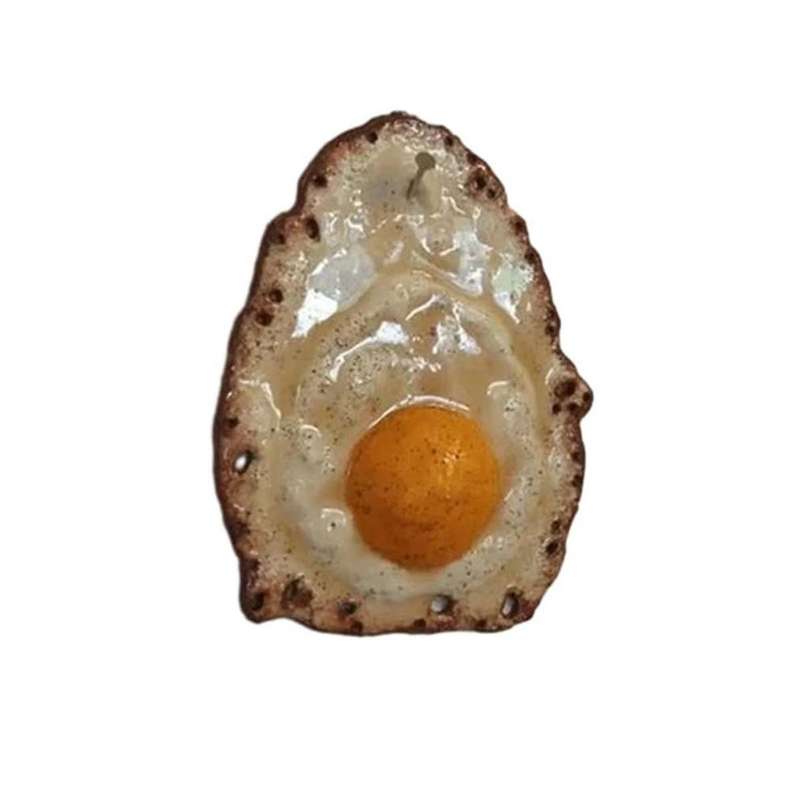 Fried Egg Hanging On A Nail, Fried Eggs Sculpture Ornament, Funny Egg Sculptures Decoration Thrown