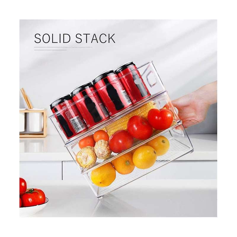 Fridge Storage Organizer, Stackable Storage Organizer - Clear Free Organizer for Refrigerator, Free