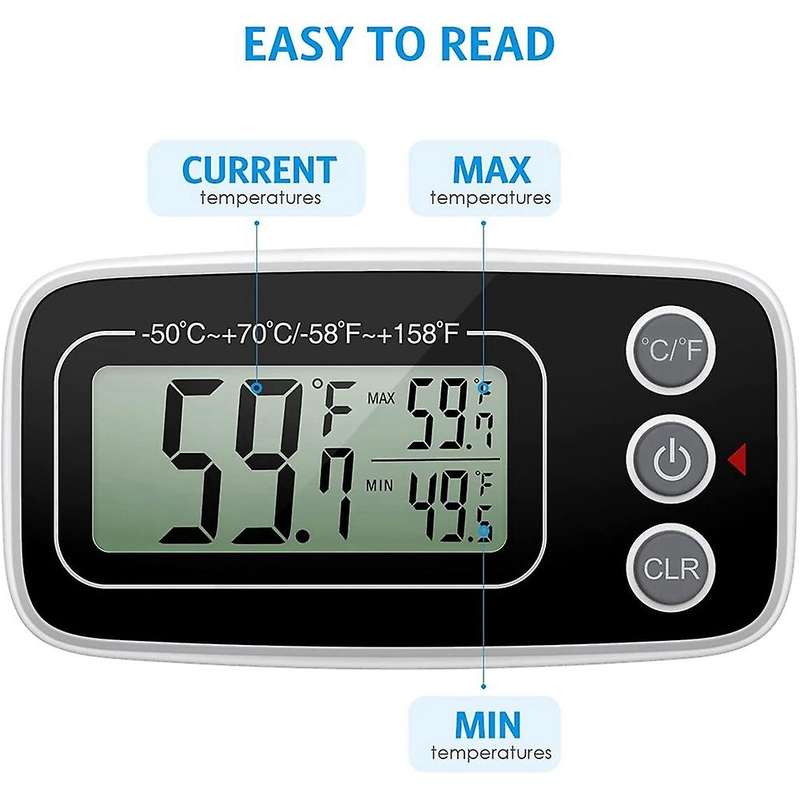 Fridge Thermometer, Digital Refrigerator Thermometer Waterproof Fridge Freezer Thermometer Monitor f