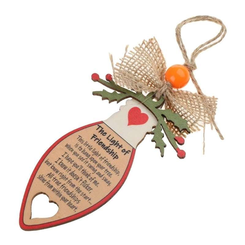 Friend Plaques The Light Of Friendship Wooden Birthday Gift Home Decor for Christmas Tree Decoratio