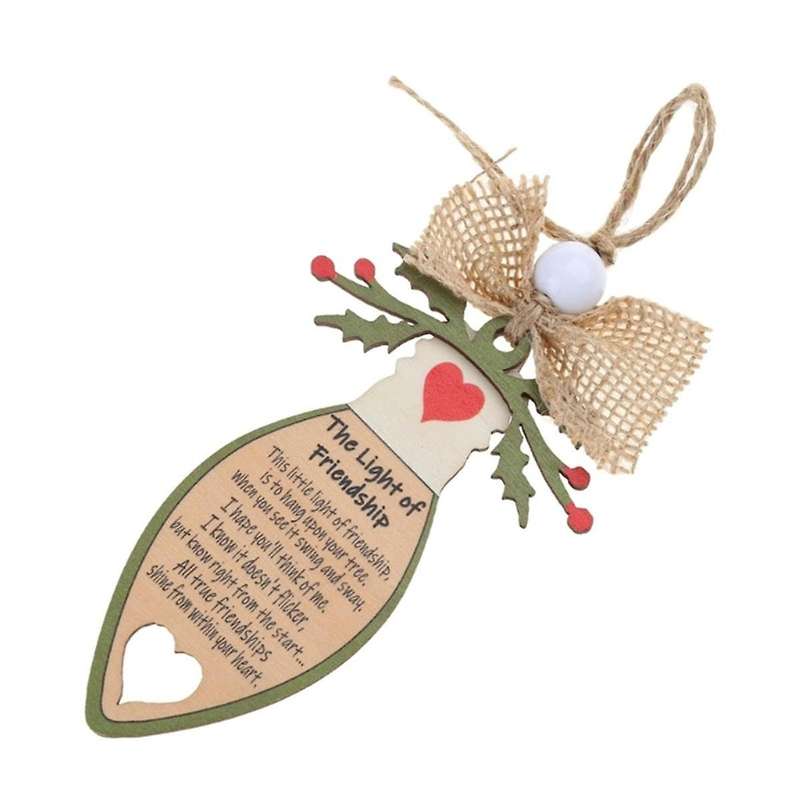 Friend Plaques the Light of Friendship Wooden Birthday Gift Home Decor for Christmas Tree Decoration