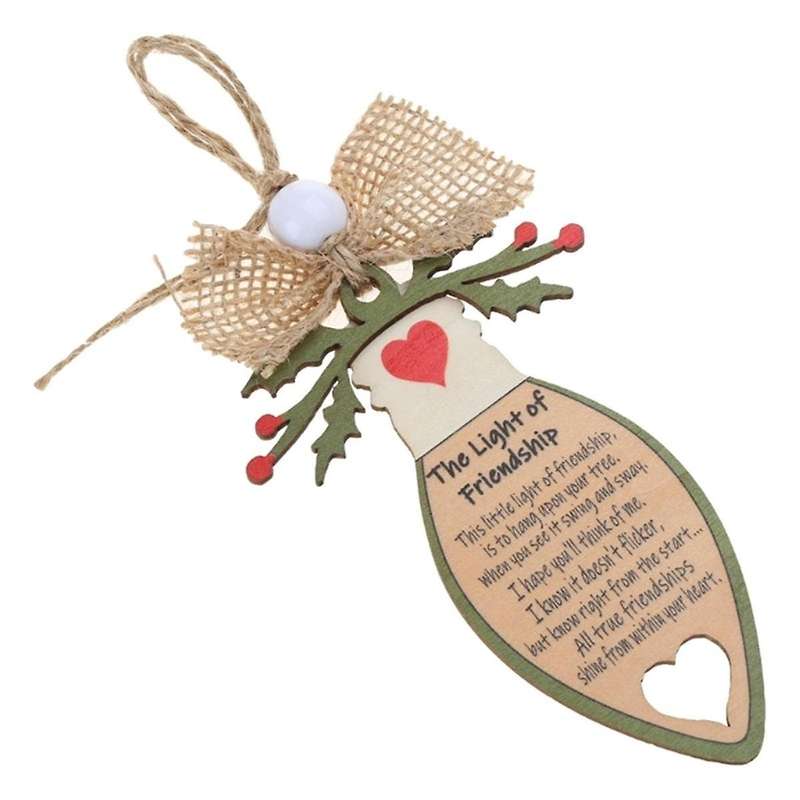 Friend Plaques the Light of Friendship Wooden Birthday Gift Home Decor for Christmas Tree Decoration