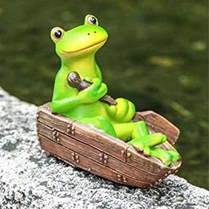 Frog Statue Garden - Resin Happy Frogs On Bench Figurines, Garden Frog Decor Summer Decorations, Fo