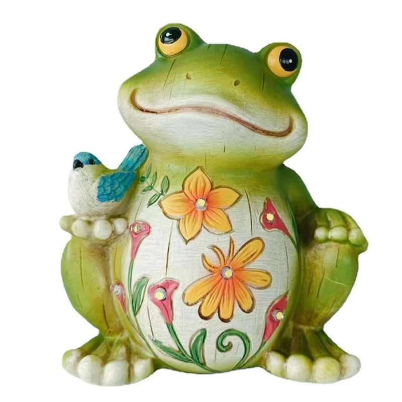 Frog Decor with Solar Light, Resin Garden Statue for Passage Yard Lawn Patio Decor, Outdoor Decor fo