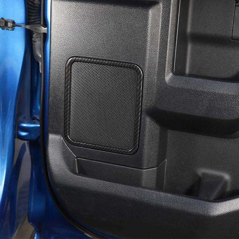 Front & Rear Door Speaker Trim Cover for 2015 2016 2017 2018 2019 2020 Carbon Fiber Grain