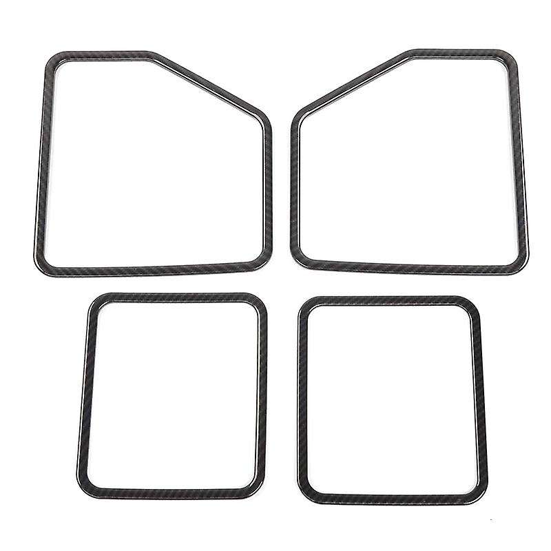 Front & Rear Door Speaker Trim Cover for 2015 2016 2017 2018 2019 2020 Carbon Fiber Grain
