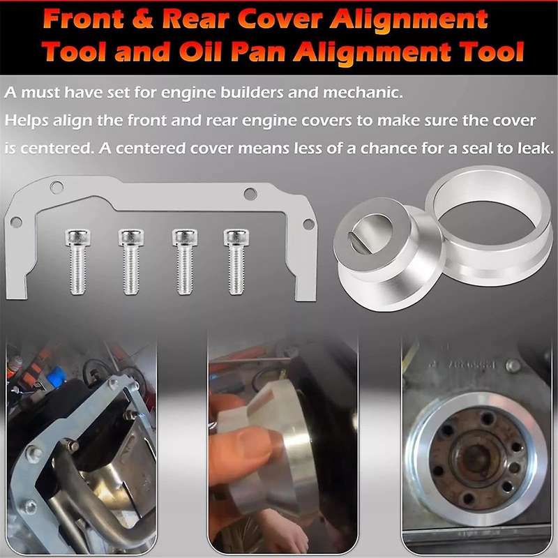 Front & Rear Cover Oil Pan Alignment Tool + Billet Alignment Tool for 4.8 5.3 5.7 6.0 6.2 Engine
